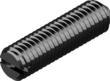DIN 553 (ISO 7434)- винт с прямым шлицем и конусным коническим концом.